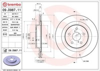 2X Bremsscheibe Prime Line - UV Coated Brembo 09.D987.11 FüR Toyota RAV 5 VAN NX