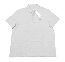 Lacoste Grey Chine Regular Fit Paris Stretch Short Sleeve Polo Shirt 8-3XL 