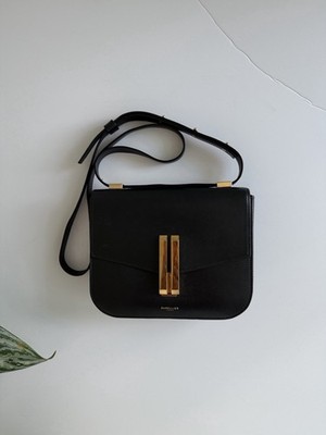 DEMELLIER London Vancouver Smooth Leather Women's Crossbody Bag- Black
