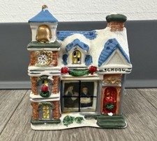 2004 Village Christmas School w/Window Decora...