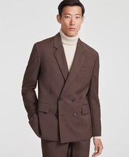  445 Hugo Boss Men's Modern Fit Solid Wool Suit Jacket Brown 42S eau2725