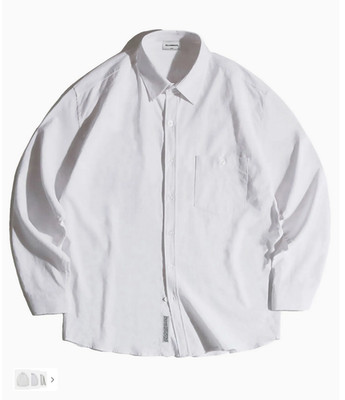 FILLUMINATE Optimal Basic Linen Shirt White Korean Brand Minimal Oxford Style Me