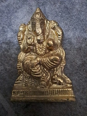 Antique Bronze Amulet Decipting Lord Ganesh India Hinduism - Image 1 of 3