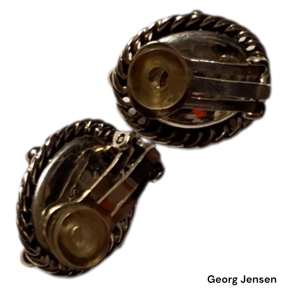 GEORG JENSEN 1995 Sterling Silver Earrings Clip-On 925 Accessory #610 - Image 2 of 4