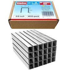20 Gauge Stainless Steel T50 Staples, 3/8" Crown  Leg, Heavy-Duty Fasteners