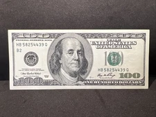 Series 2006 US One Hundred Dollar Bill Note $100 New York HB 58254439 Q