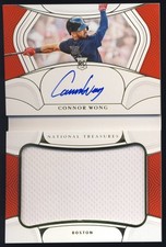 2022 National Treasures Auto Jumbo Jersey Relic Book Booklet Connor Wong RC /99