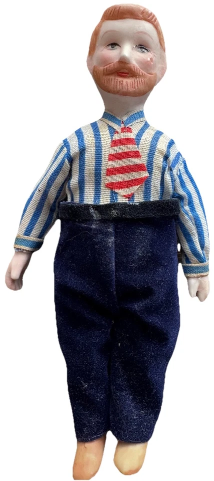 Vintage Dollhouse Porcelain Doll Family Bundle, Dad, Mom, Boy, Girl w/Org Box - Image 4 of 4