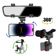 Universal 360 Rotation Car Rear View Mirror Mount Stand GPS Cell Phone Holder US
