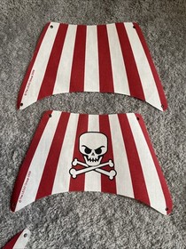 LEGO Pirate Ship Brickbeard's Bounty 6243 70413 Sails Lot Red White Jolly Roger