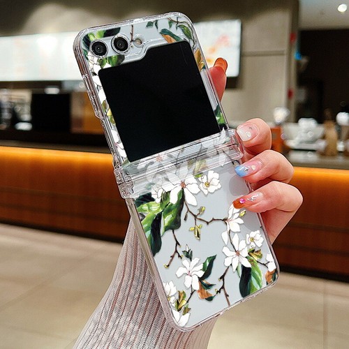 Funda de teléfono con luz a prueba de golpes con flor transparente Flip5 Flip4 Flip3 para Samsung Galaxy Z - Imagen 15 de 25