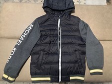 Michael Kors Puffer Jacket Hooded Black/Grey Youth Kids Size 10-12