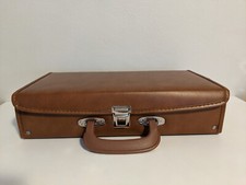 Vtg 80's Faux Leather Hard Cassette Tape Carrying Case Made in Taiwan - Holds 24