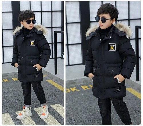 Boys Down Jacket Coat Overcoat Cotton Warm Thicken Winter Plus Size Children's - Picture 5 of 10