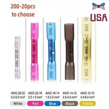 26-10AWG Waterproof Heat Shrink Butt Connector Marine Crimp Wire Splice Terminal