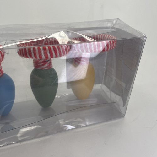 H for Happy Set Of 4 Christmas Light Bulb Napkin Rings NEW Holiday - Picture 7 of 14