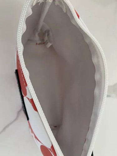 SHISEIDO Schminktasche rot weiß Kreise Kosmetik Toilettenbeutel Set x 2 Neu - Bild 7 von 7