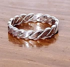Vintage Dainty 925 Solid Braided Band Sized 6