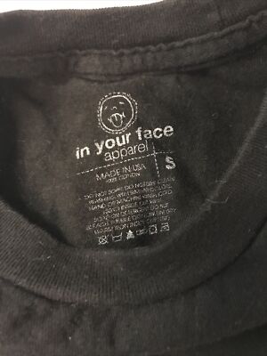 T-shirt In Your Face Apparel "You Can Trip With Us" - Noir Carte Du Monde - Taille S - Occasion Excellent état