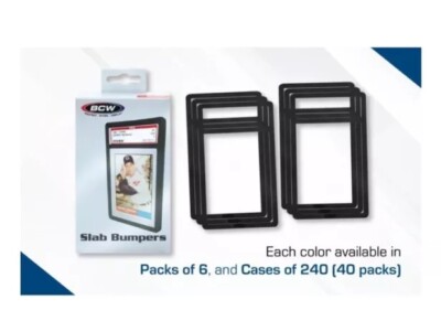 BCW Slab Bumpers - BLACK - Protects PSA Sized Graded Card Slabs (Pack Of 6)