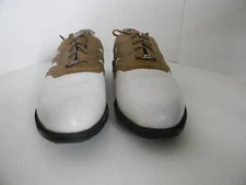 Mens Adidas AdiPrene Ztraxion Tour White&Tan Golf Shoes Size 9.5