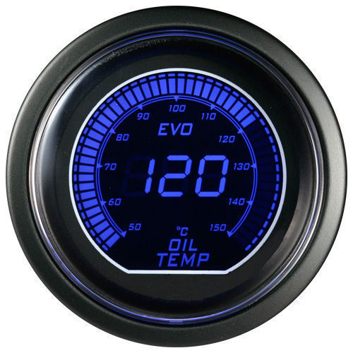 52mm Autogauge Digital EVO Gauge OIL TEMP METER RED/BLUE SMOKE LED - °C