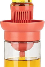 Ölspender Flasche mit Silikonpinsel Öltropfer auslaufsicher rot