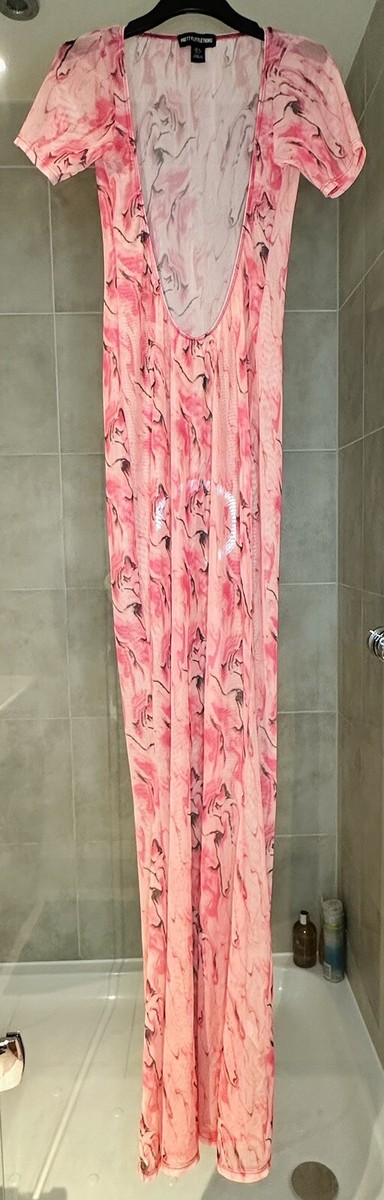 knee length dresses for ladies So Lovely Pink Mesh Maxi Dress - US 14