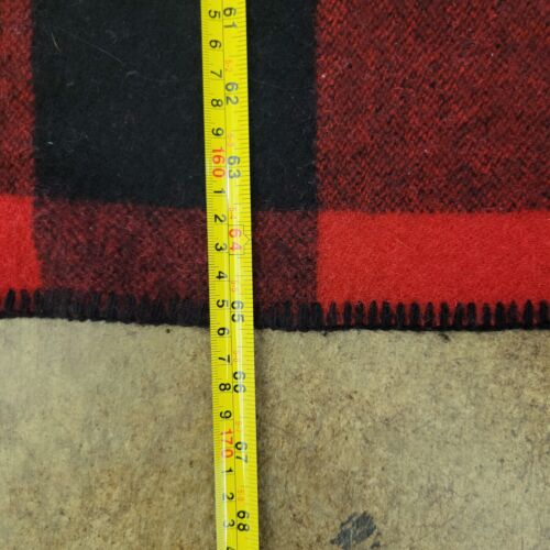 Marlboro Country Store Throw Blanket Buffalo Plaid Red Black Wool 65x60 USA - Picture 3 of 8