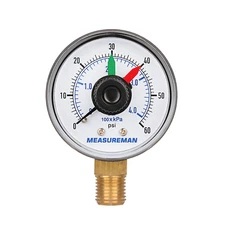 MEASUREMAN Boxed Pressure Gauge with Dial Replacement for Select Filters, 2" X 1