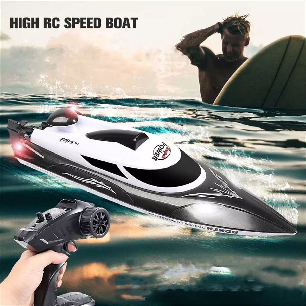 HJ806 2.4G 4CH Water High Speed RC Boat Simulation Racing Outdoor