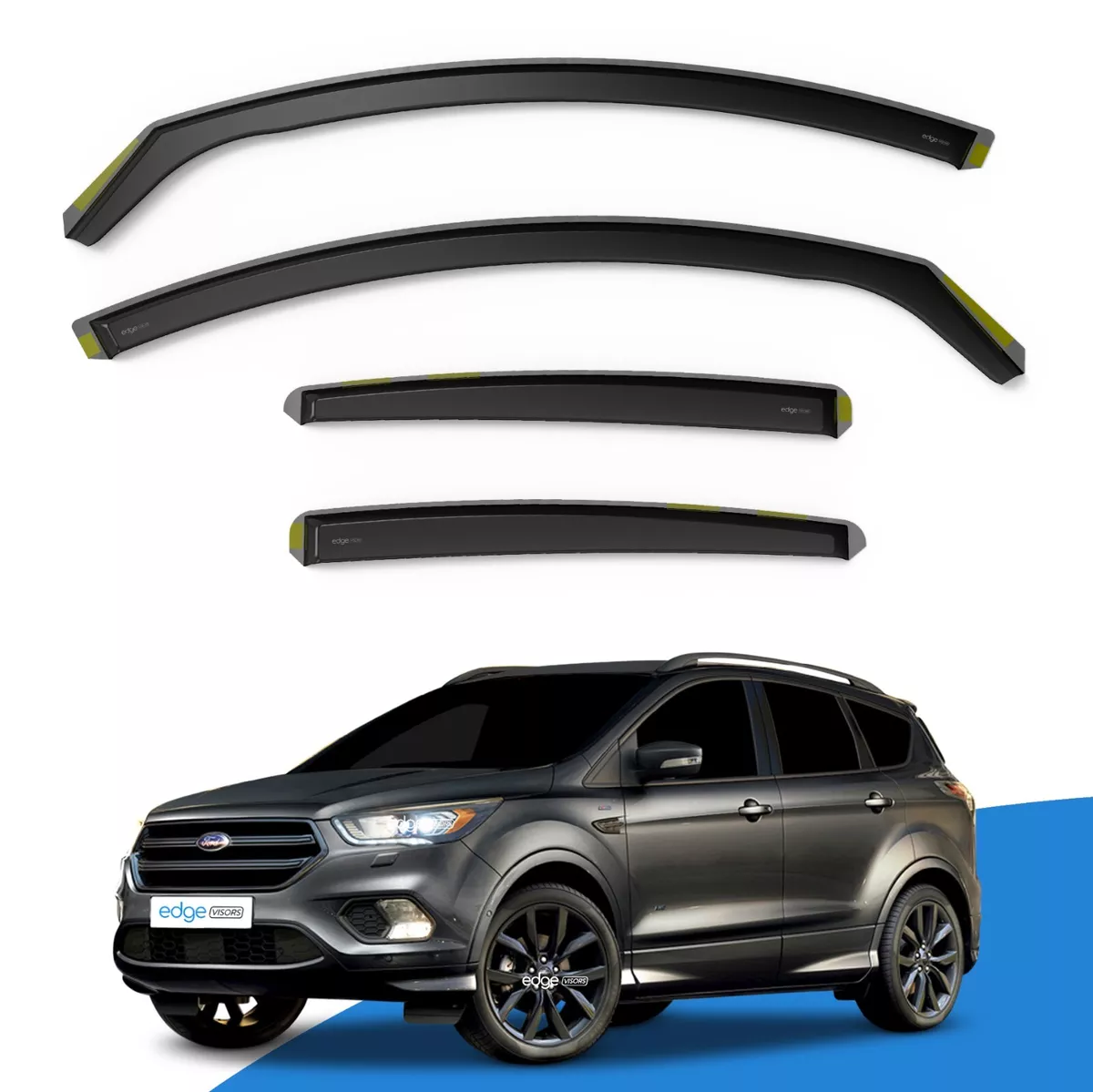 Ford Kuga MK2 2012-2019 5 Door SUV Wind Deflectors 4pc Edgevisors Tinted