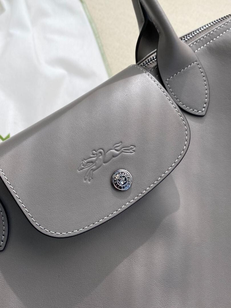 Longchamp Le Pliage Xtra Tote Bag Leather Shoulder Bag Gray