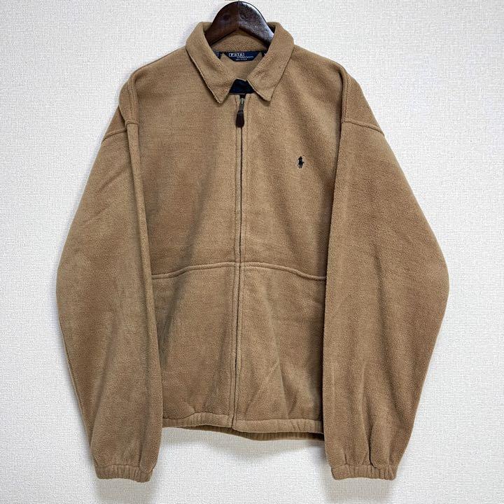 Polo by Ralph Lauren Pony Fleece Blouson Jacket uomo L cammello anni 90 da JP