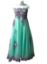 Wedding Bridesmaid Dress Floral Lace with Rhinestone and Sequin Size: XS