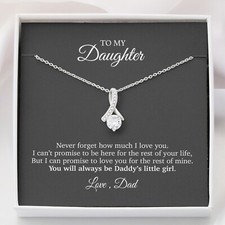 To My Daughter Heart Pendant Necklace - Daddy's Little Girl