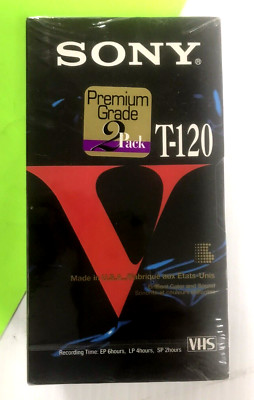 Lot De 2 Cassettes Vidéo VHS Sony Premium 120 Minutes - Neuves Sous Blister