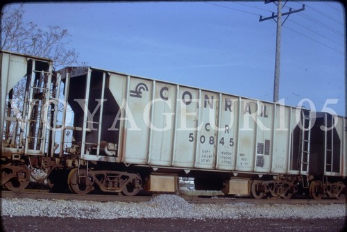 Original train slide CR Conrail hopper 50845, 1982