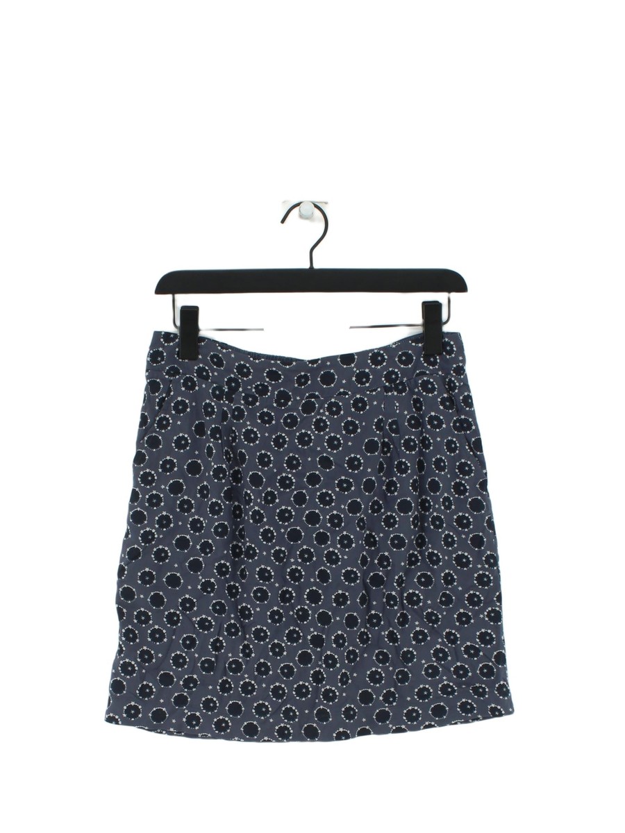 White Stuff Women's Mini Skirt UK 10 Blue 100% Viscose Short Mini