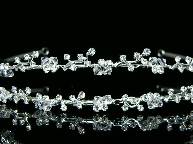 Bridal Floral Vines Rhinestones Crystal Prom Wedding Tiara