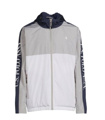 U.S. Polo Assn. s Color Blocked Polar Fleece Jacket - Vapor Gray White- XL NWT