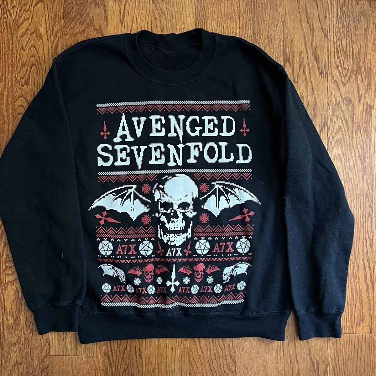 Avenged Sevenfold Christmas Sweatshirt Mens Black Unisex S 5XL