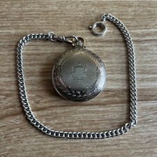 Colibri Men's Silver Quartz Pocket Watch Japan With Chain Can Be Monogrammed