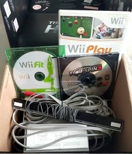 Nintendo Wii Console With Cords Tested WORKS Fine White No controller 3 Games