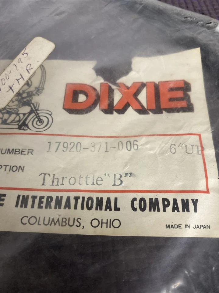 Cable de acelerador Honda Goldwing Gl1000 1975 nuevo de lote original B 17920-371-006 hecho en Japón Foto 3 de 3