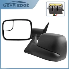 Tow Mirrors For 94-97 Dodge RAM 1500 2500 3500 Flip up Power Adjustable Glass