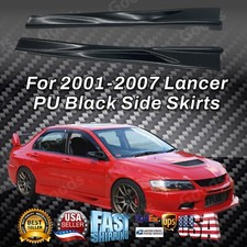 Jdm Pu Black Side Body Skirts Fits 2001-2007 Mitsubishi Lancer Evolution 7 8 9