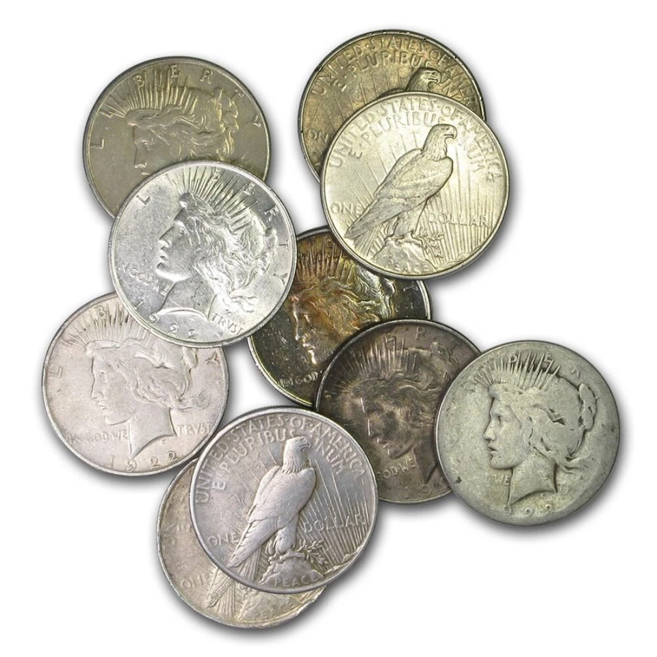 Moneda 90% plata año aleatorio y acuñada Cull Peace 1922-1935