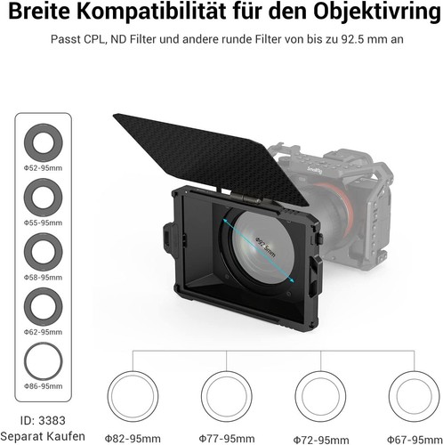 SmallRig Mini Matte Box Lite mit Top Flag für DSLRs und spiegellose Kameras 3575 - Bild 2 von 8