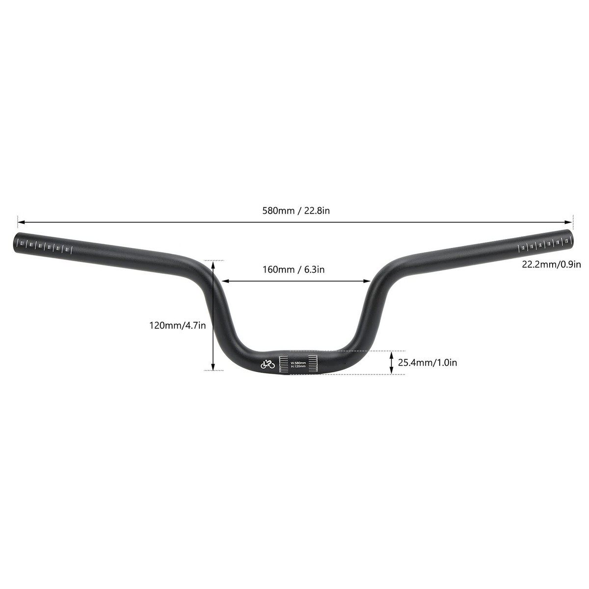 Bike Handlebar Mtb Bars Mountain Diameter 580mm Handlebar